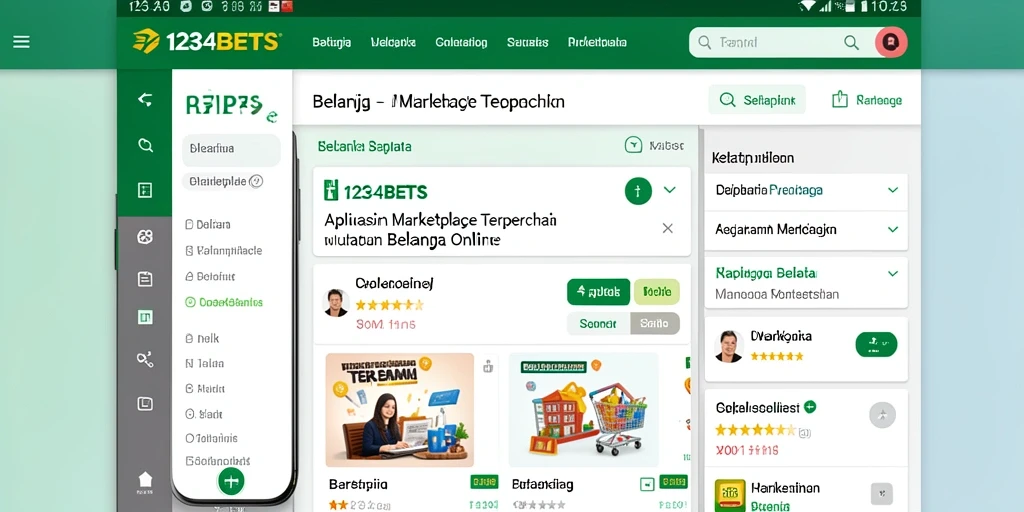 Tampilan antarmuka pengguna aplikasi 1234BETS yang modern dan mudah digunakan.