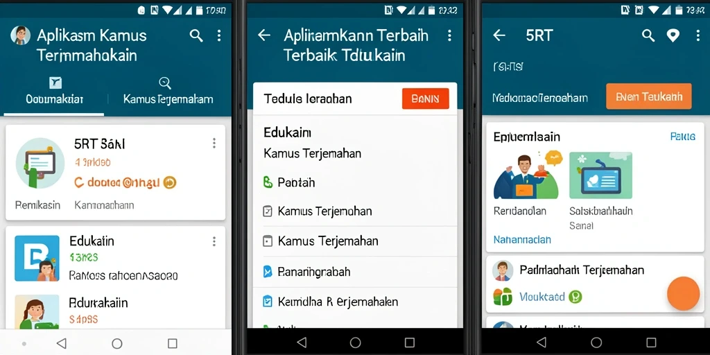 Antarmuka aplikasi 5RT yang menampilkan fungsi Kamus Terjemahan.