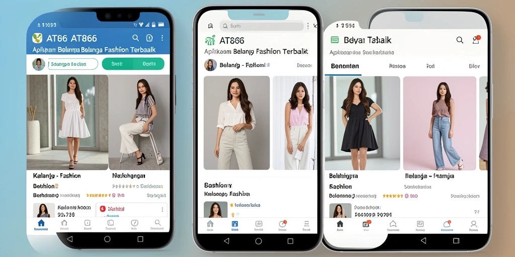Tampilan antarmuka AT866 yang modern dan stylish untuk belanja Fashion.
