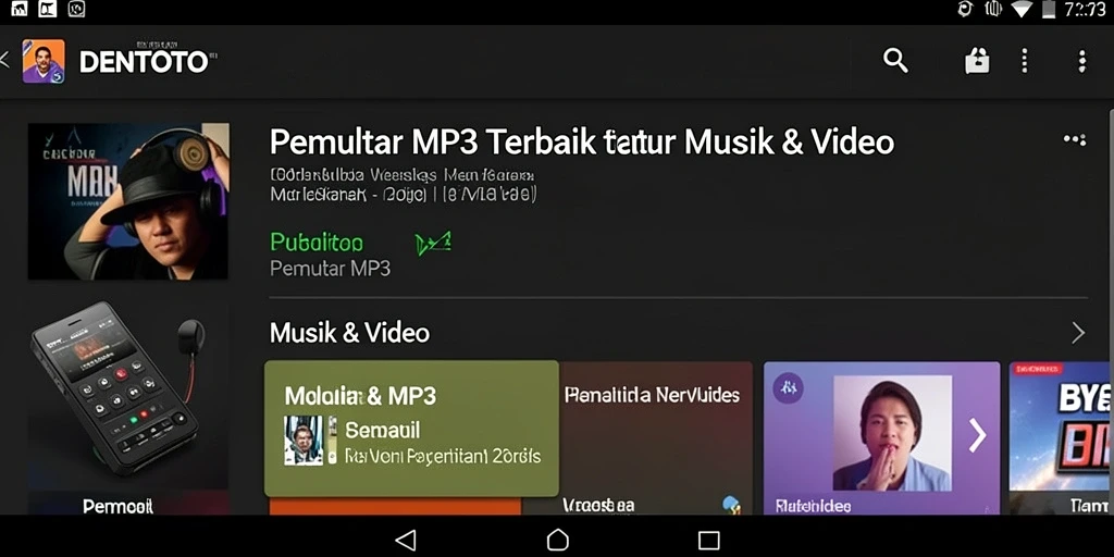 Antarmuka DENTOTO yang menarik dan fungsional untuk Pemutar MP3.