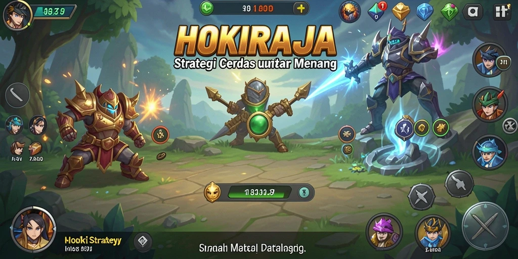 Tangkapan layar utama HOKIRAJA menampilkan aksi strategi yang mendebarkan.