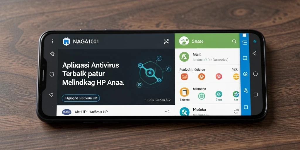 Screenshot NAGA1001 yang menunjukkan antarmuka Antivirus yang mudah digunakan.