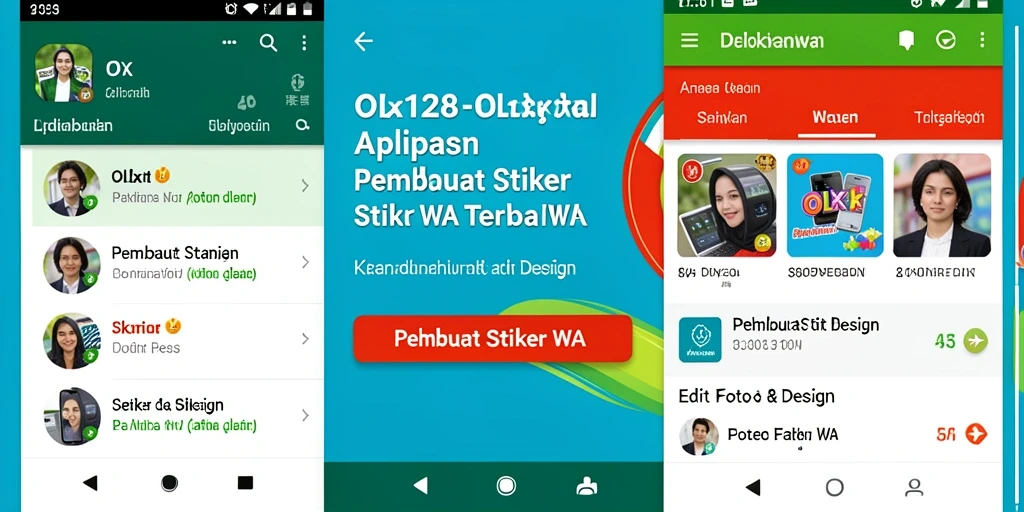 Tampilan antarmuka OLX128 untuk pembuat stiker WhatsApp yang intuitif.
