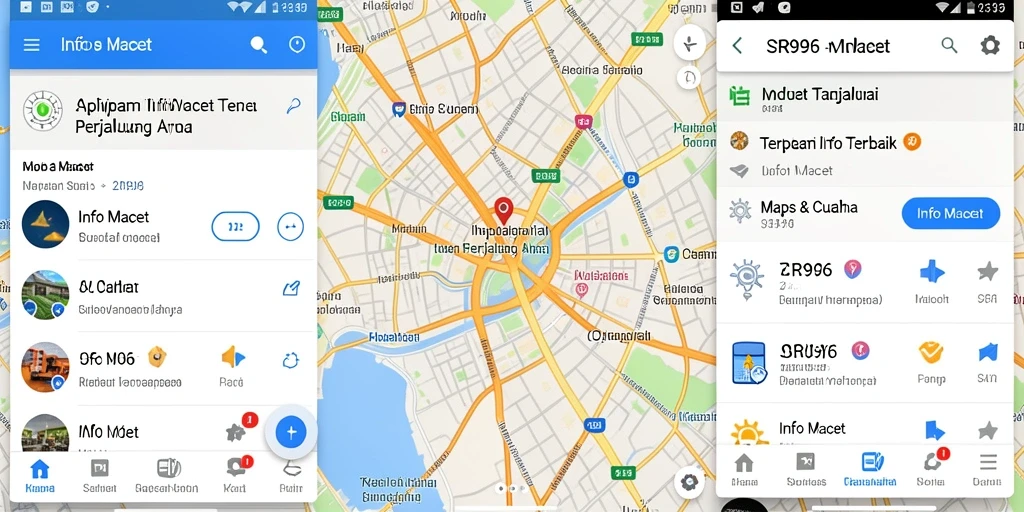 Tampilan antarmuka aplikasi SR996 dengan informasi lalu lintas terkini.