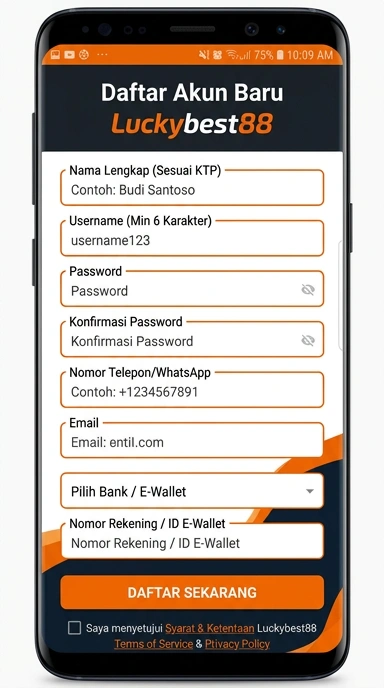 Daftar Akun Baru luckybest88 untuk Pengguna Android